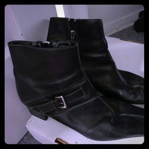 Black Leather short boots size 9.5